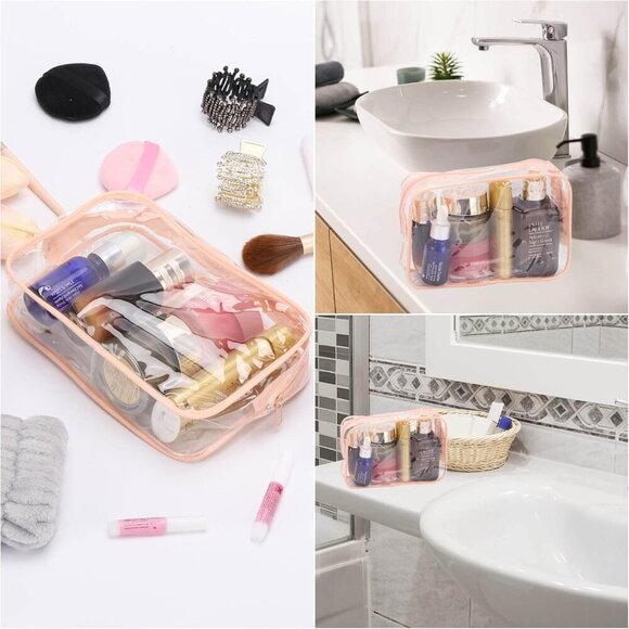 10 Pack Clear Cosmetic Bags Makeup Bags Portable Waterproof TSA Approved Travel - Picture 7 of 7